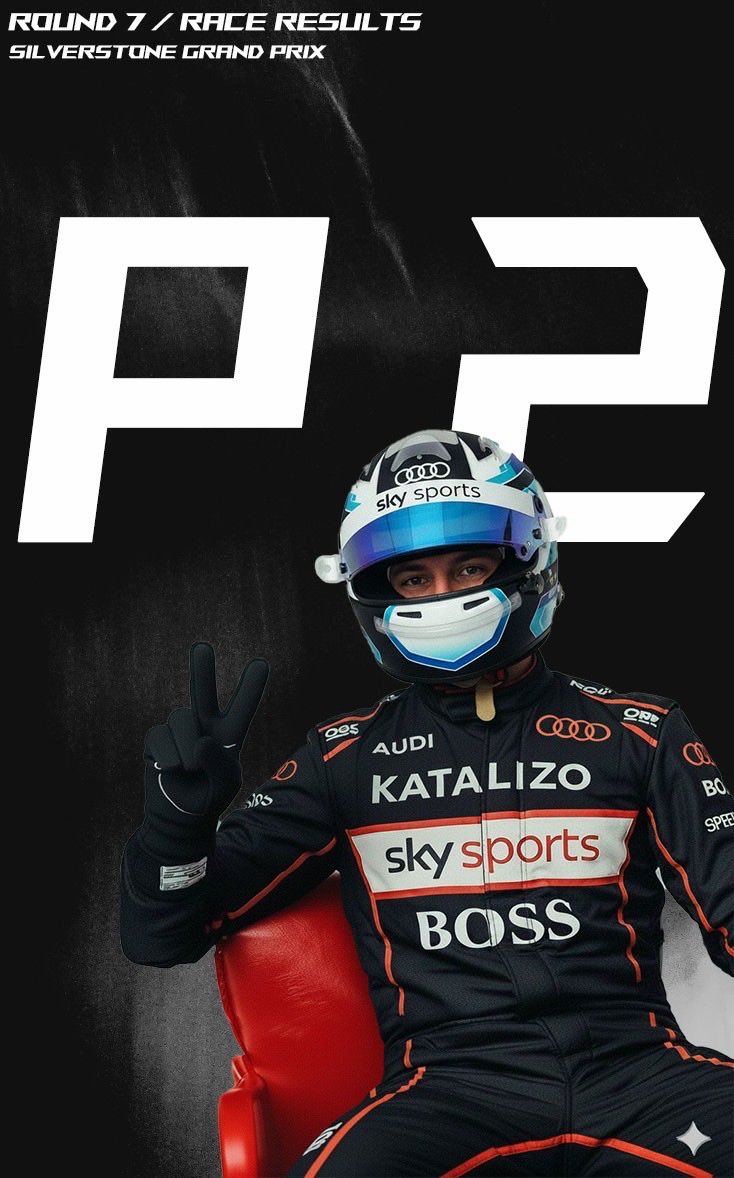 🏁 P2 en Silverstone!
Un resultado sólido en una de las pistas más legendarias del calendario.
<a href="/OdracirPV/">Rick</a>  sigue sumando fuerte y da un golpe de realidad en la clasificación de pilotos 💪 #PrimeAudi #SimProjectX #SilverstoneGP