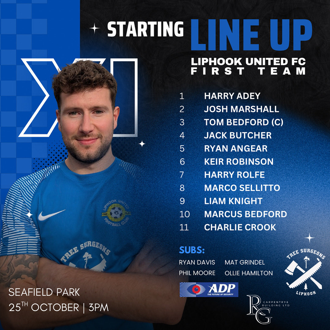 ⭐️ 𝙎𝙏𝘼𝙍𝙏𝙄𝙉𝙂 𝙓𝙄 ⭐️

This afternoons line up for our First Teams match against <a href="/CroftonSaintsFC/">Crofton Saints FC</a> 

𝙋𝙡𝙖𝙮𝙚𝙧 𝙎𝙥𝙤𝙣𝙨𝙤𝙧𝙨
Marco Sellitto - <a href="/ADP_Security/">ADP Security Systems</a> 
Mat Grindel - RG Carpentry &amp; Building Limited

#uptheblues 🔵