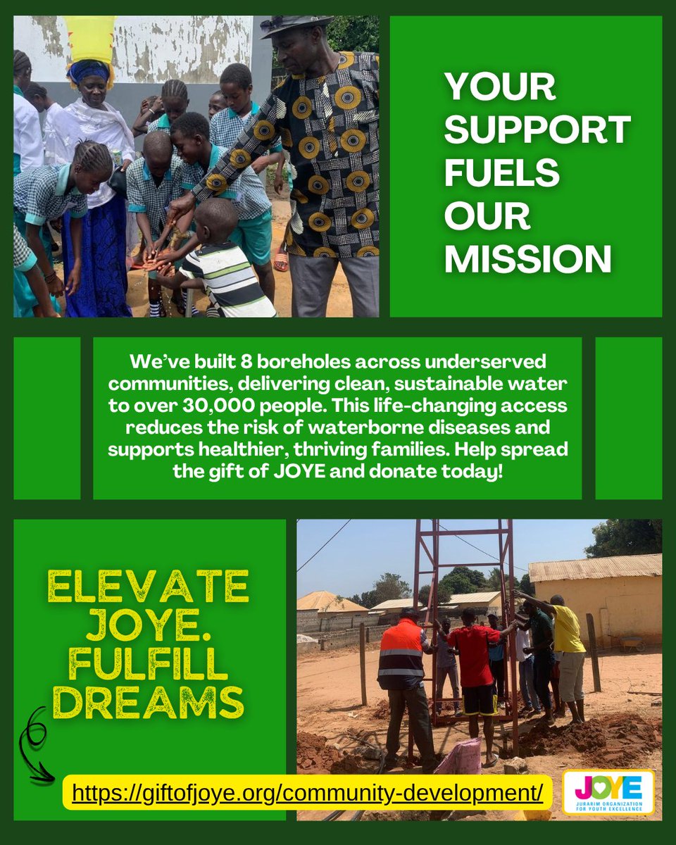 giftofjoye's tweet image. 💧 Clean water & fresh food = thriving communities 🌍 Support JOYE’s development projects 👉 giftofjoye.org/community-deve… #CleanWater #CommunityDevelopment