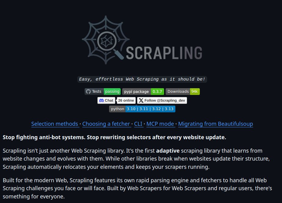 SalahDataMl's tweet image. تاني مره انزل عن المكتبة دي عشان فعلا تستاهل
لو حابب تتعلم ال web scraping مكتبة كويسه جدا ويعتبر هتعتمد عليها لواحدها عكس المكاتب التانية  وفيها features كتير
اسمها scrapling

github.com/D4Vinci/Scrapl…

#scrapling #scraping #data