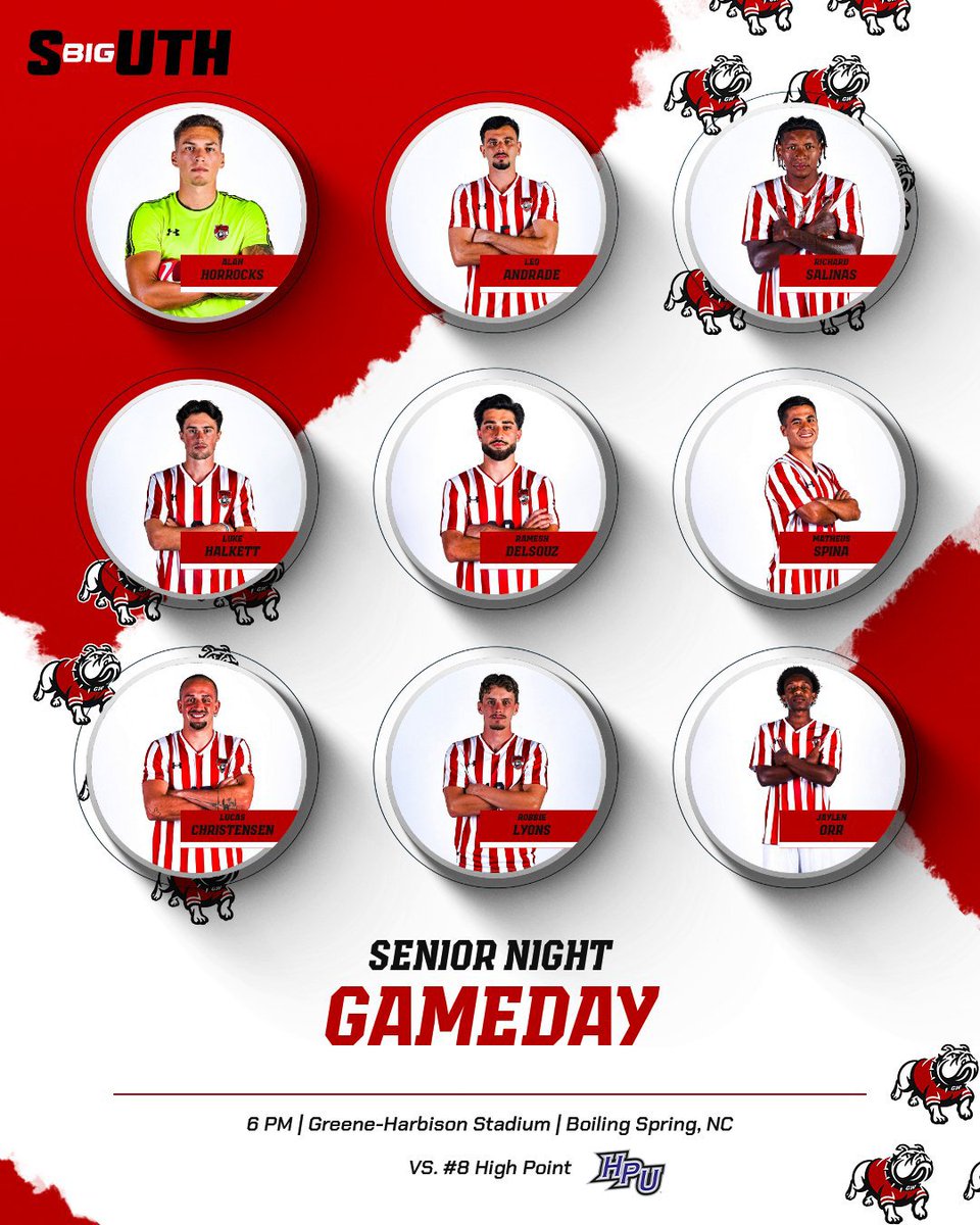 It's Senior Night as the Bulldogs face High Point in a pivotal Big South matchup‼

⏰: Kickoff: 6 PM
📍: Boiling Springs, NC
🏟: Greene-Harbison Stadium
📺: ESPN+
📊: stats.statbroadcast.com/broadcast/?id=…

#BornToRun🐾 #SkoDawgs🦴