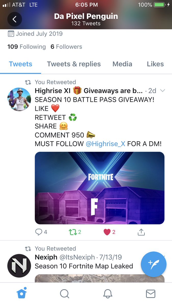 whatever positive opinions you may have of my account now, just know i started rting fortnite giveaways and updates when i was 12 🙂‍↕️