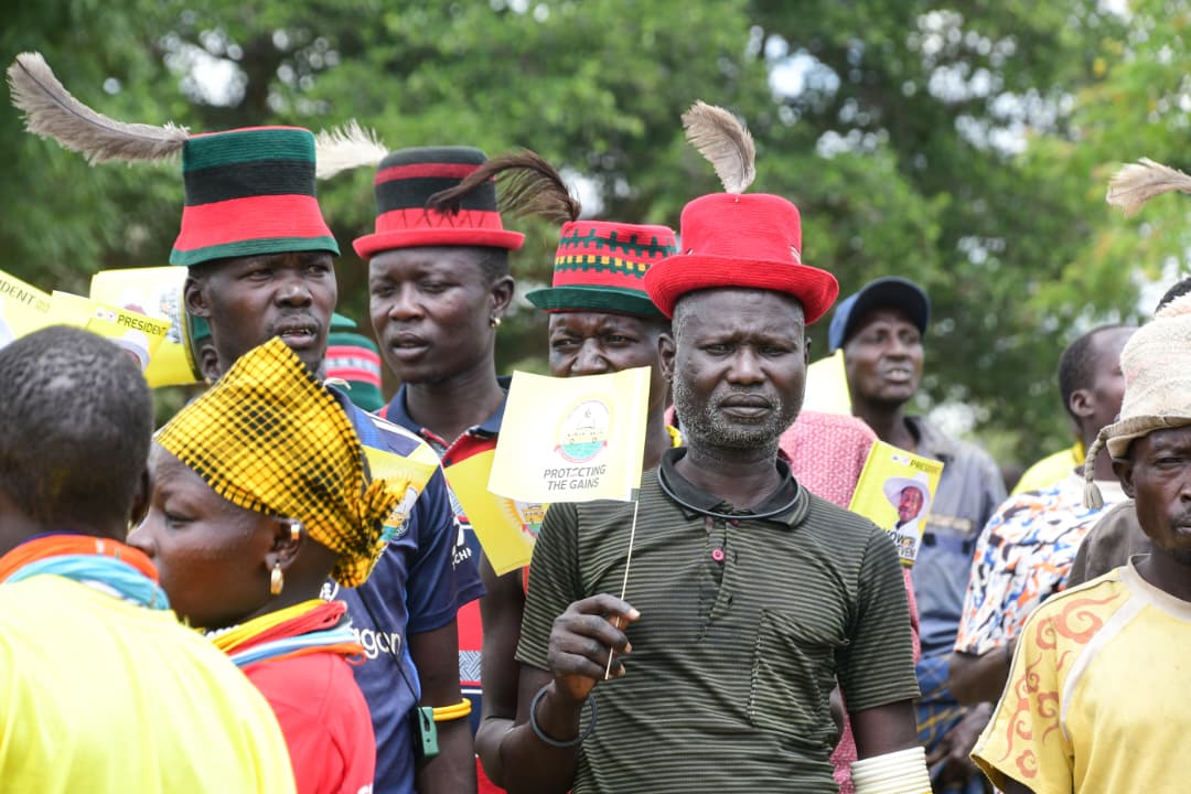 NRMOnline's tweet image. Kaabong district has massively received the NRM Presidential Candidate, @KagutaMuseveni, who is now addressing the day&apos;s final rally at Kaabong Secondary School. #ProtectingTheGains