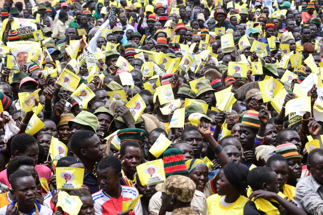 NRMOnline's tweet image. Kaabong district has massively received the NRM Presidential Candidate, @KagutaMuseveni, who is now addressing the day&apos;s final rally at Kaabong Secondary School. #ProtectingTheGains