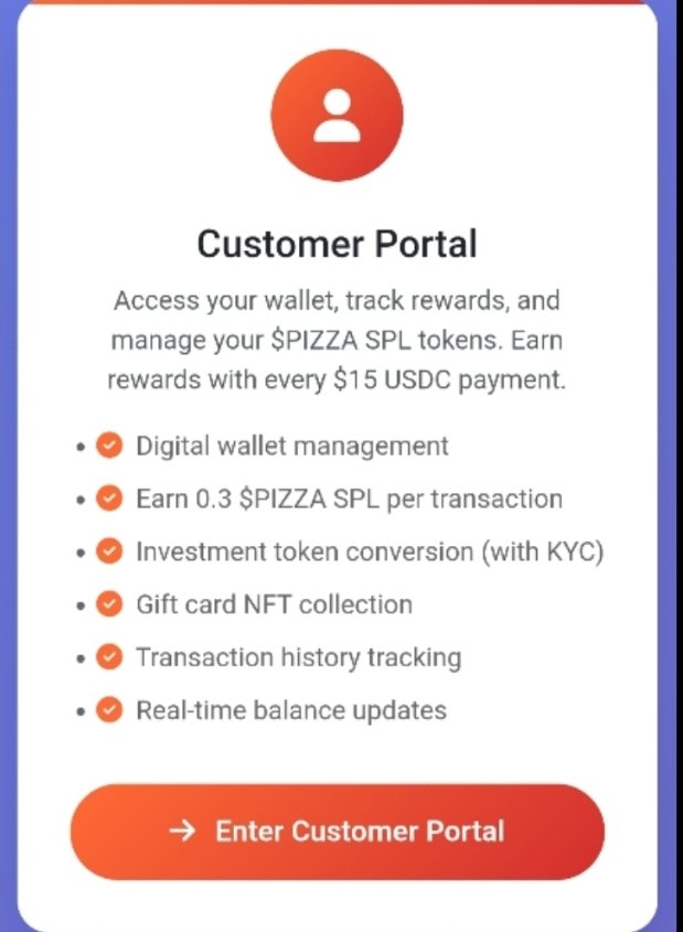 PizzaBit01's tweet image. At $PIZZA, we&apos;re building local prosperity for businesses &amp;amp; customers using #Web3 and #Crypto. Our platform enables #donations, #charity, #discounts, and custom merchant services.

#Blockchain #DeFi #FinTech #DigitalAssets #Community #Web3Community #Decentralized

@Pizza_on__Sol