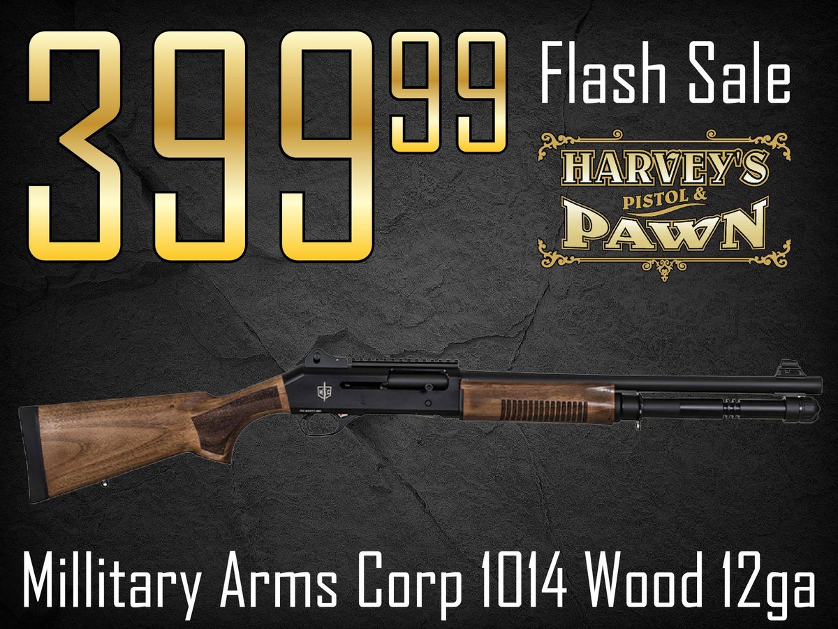 $54 Lays It Away! Military Arms Corp 1014 Wood 12ga - Flash Sale 10/25/25

Only While Supplies Last!!  $399.99 for a Military Arms Corp 1014 Wood 12ga.

Remember our Marriage-Saver (TM) 10% Down, 10-payment Layaway Plan is available for $10 additional!  We will ship this to your