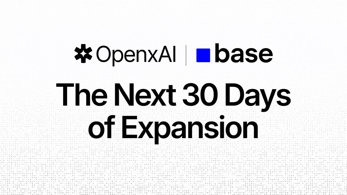 Over the next 30 days, OpenxAI will redefine onchain innovation.

Read the full plan: medium.com/@Ashton_/base-… 

From thousands of mini apps to next-level ownership tools, this is the breakthrough builders have been waiting for.