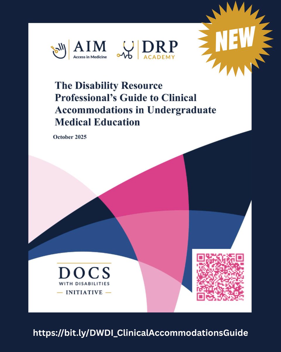 DocsWith's tweet image. 📢New/free resource from @DocsWith, @MSDCINational, @StanfordSMADIE and @DM3P_Social:

The Clinical Accommodations Guide provides consensus-based language and 75 vetted accommodations to help create more equitable, consistent processes in #MedEd.

🔗 bit.ly/DWDI_ClinicalA…