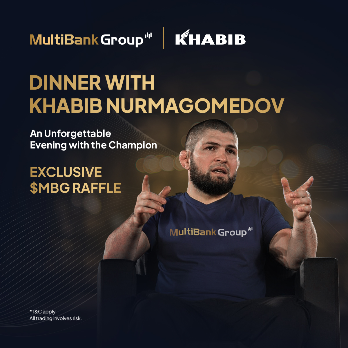multibank_io's tweet image. This isn’t just another giveaway. It’s your ticket to the champion’s table. 
💠 Top $MBG Holders: Win an exclusive dinner with Khabib in Dubai 
💠 Lucky Raffle Winners: Receive Khabib-signed gloves and exclusive memorabilia 
Buy $MBG. Increase your holdings. Experience…
