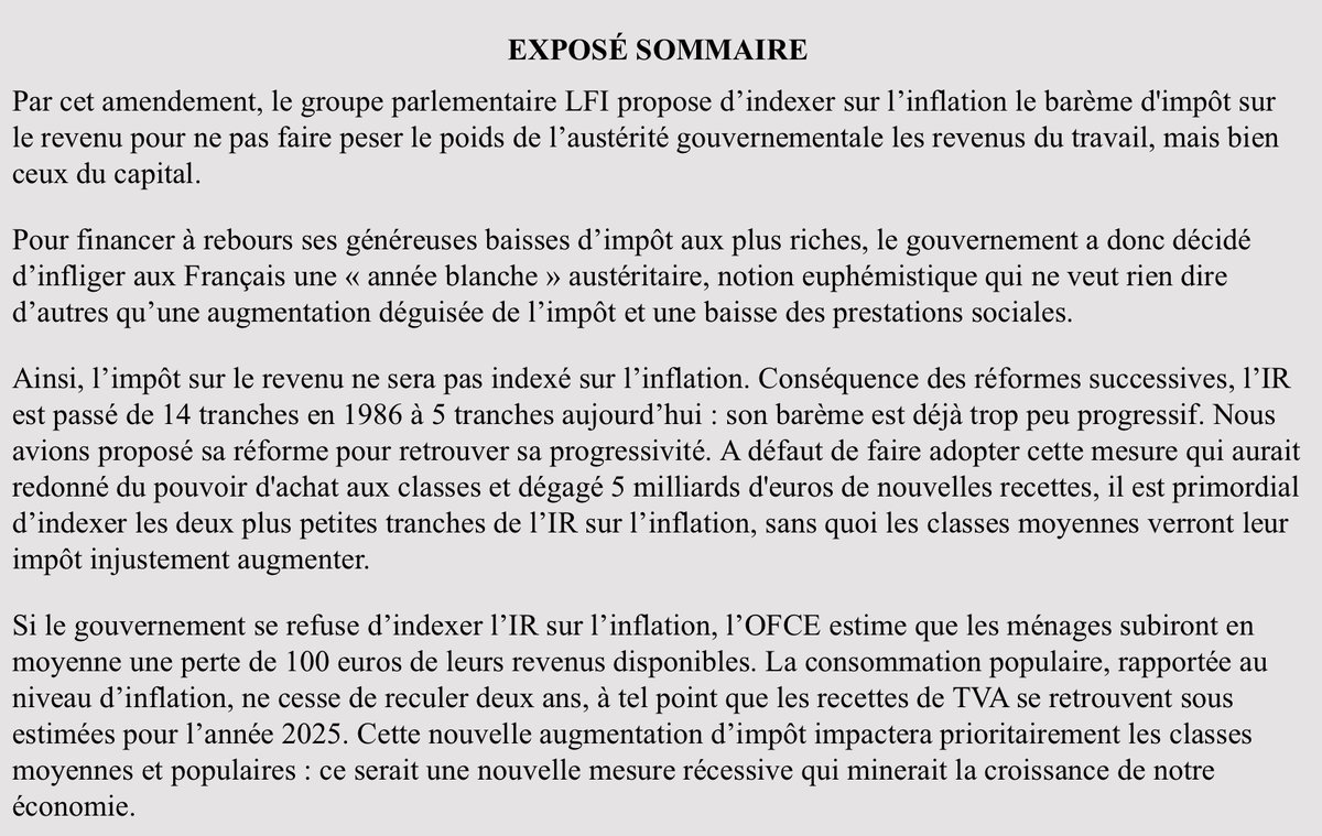 <a href="/faureolivier/">Olivier Faure</a> N'importe quoi, il s'agissait d'un amendement identique à celui déposé par la France insoumise visant à indexer le barème de l'impôt sur le revenu sur l'inflation (ci-dessous).

Il ne faut pas mentir, ça n'effacera pas vos deals secrets avec les macronistes.