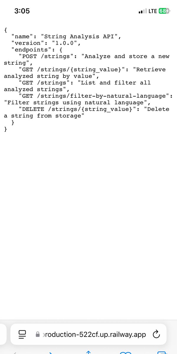 bcorji's tweet image. 🚀 Just built a String Analyzer API with #FastAPI!
It analyzes strings for length, word count, palindromes & more — plus supports natural language filters like “show all palindromic strings”.
Simple, fast, and built for learning modern backend design.
#backend #APIs #HNG