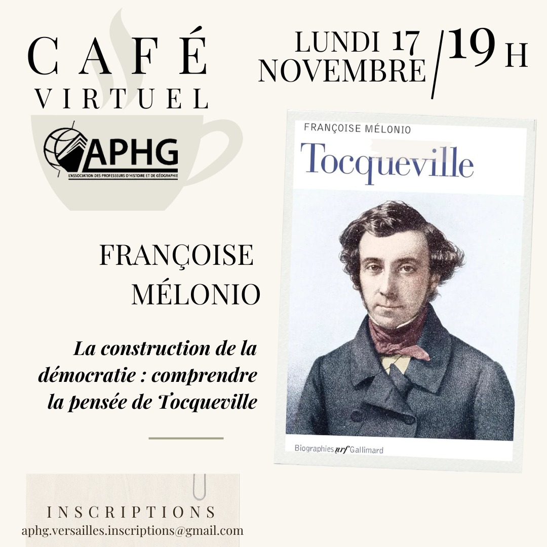#HGGSP 

Nous vous donnons rendez-vous le 17 novembre avec Thomas <a href="/MaineultT/">Thomas Maineult</a> pour échanger avec Françoise Melonio autour de sa biographie de Tocqueville. 

⤵️ Adresse d'inscription sur l'affiche