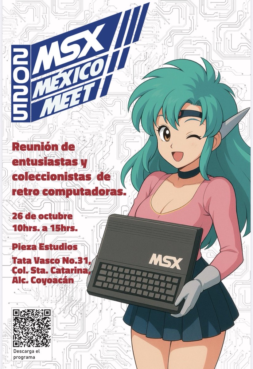 Tara hoy! Si andan por la CDMX no se pierdan la tercera edición de la #MSXMéxicoMeet 2025. ❤️

fb.me/e/6ucaJAiM9?mi…