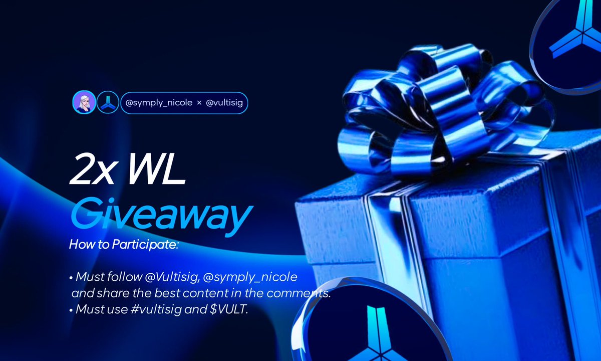𝐓𝐰𝐨 𝐕𝐮𝐥𝐭𝐢𝐬𝐢𝐠 𝐖𝐋 𝐆𝐢𝐯𝐞𝐚𝐰𝐚𝐲 

Fully sponsored by @Vultisig

How to Enter:
✩ Follow @Vultisig 
✩ Repost this post
✩ Share your best content on Vultisig (could be thread, memes or art)

✩ Join VultiSquad discord community: discord.gg/33x2hsUd

⏰ 6hrs