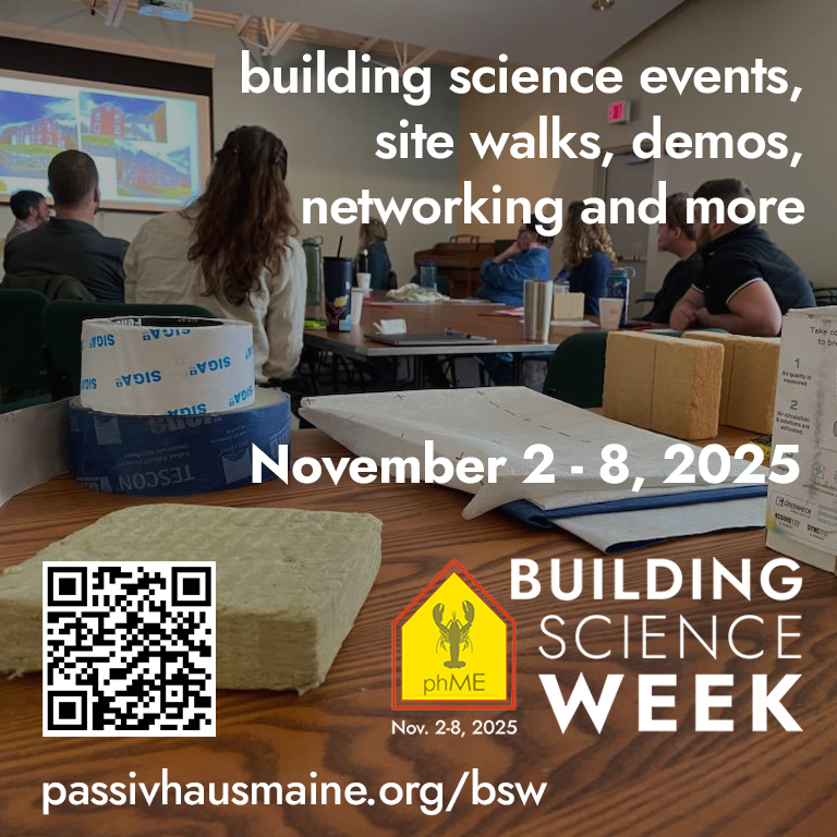 PHAccelerator's tweet image. Building Science Week is a celebration of high-performance design, smart construction practices and the people shaping Maine’s built environment.

Learn more 👉 ow.ly/Bkhf50XhwkS