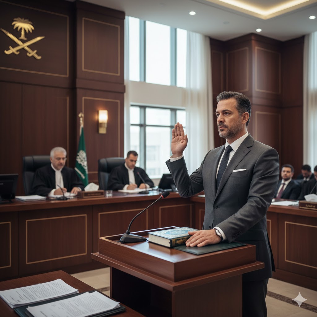 إذا وجه القاضي اليمين عليك فهل يحق لمحاميك أداء اليمين نيابةً عنك ؟
الجواب :
لا تقبل نيابة المحامي أو الوكيل عن موكله في أداء اليمين
وتقبل نيابة المحامي عن موكله في توجيه اليمين وقبولها والنكول عنها وردها ويكون ذلك بتوكيل خاص
( المادة الرابعة والتسعون من نظام الإثبات السعودي )