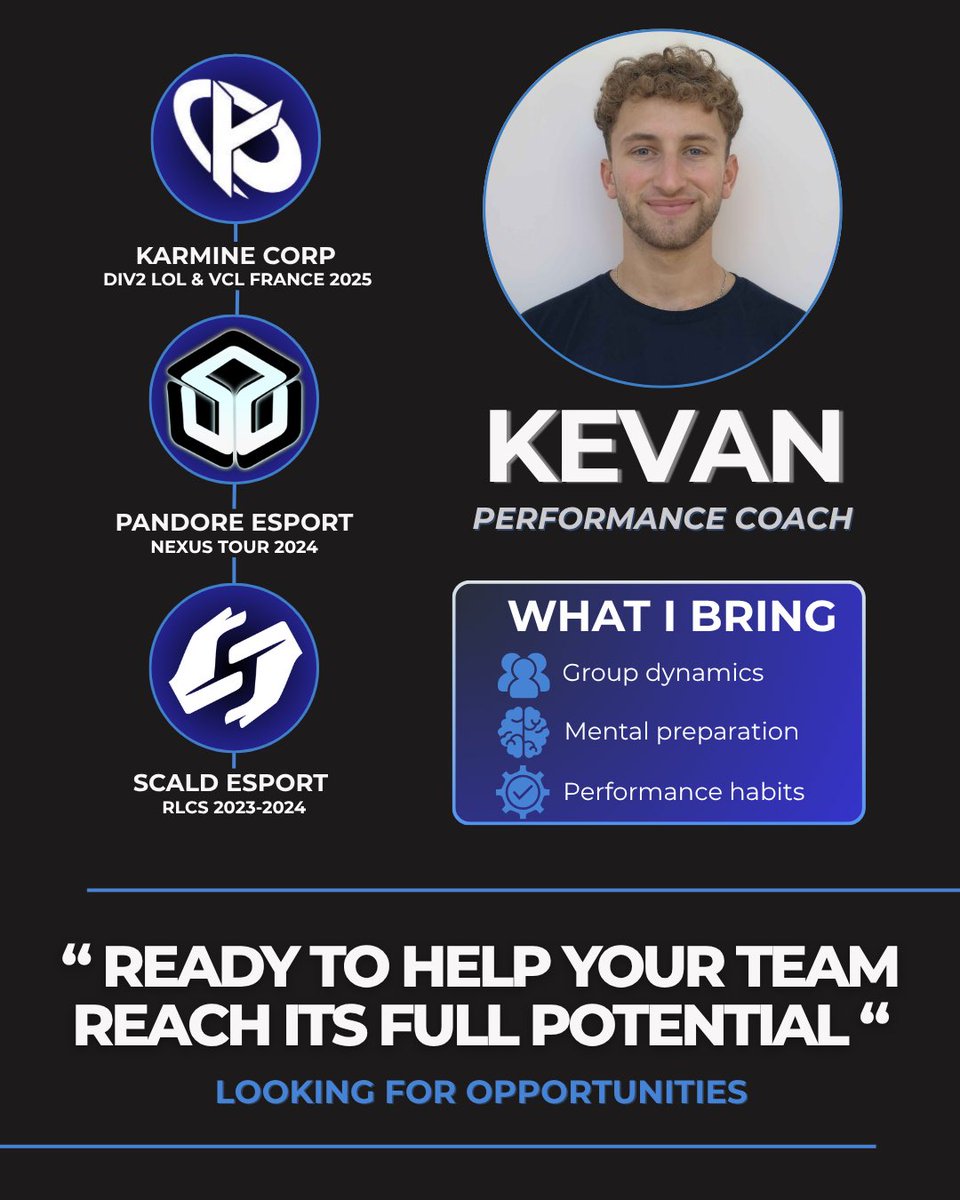 🇬🇧 After a season as a performance coach specialized in mental preparation for <a href="/KarmineCorp/">Karmine Corp</a>, I’m open to new opportunities for next season ! 

❤️&amp;🔄 appreciated