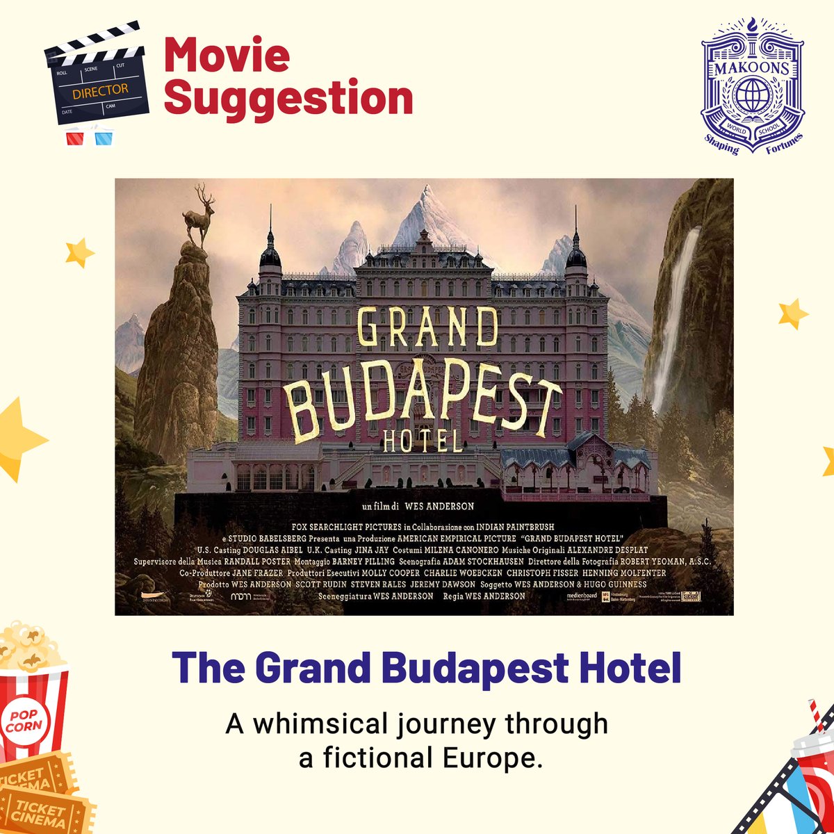 MakoonsWorld's tweet image. Step into the enchanting world of The Grand Budapest Hotel and enjoy a quirky tale of adventure, loyalty, and the charm of a bygone era!🏨
#TheGrandBudapestHotel #WesAnderson #VisualFeast #QuirkyAdventure #CinematicMasterpiece