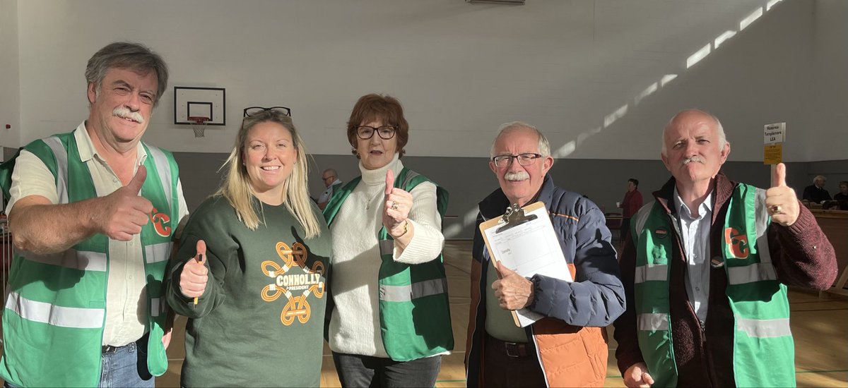 Waiting on the first official count here in Thurles but the delight amongst all supporters of <a href="/catherinegalway/">Connolly for President</a> is palpable.