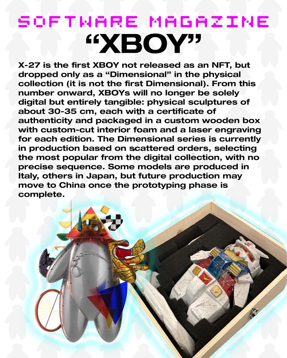 softwareboy_'s tweet image. 🏴󠁧󠁢󠁥󠁮󠁧󠁿 XBOY: From a Blender experiment to a physical icon.
Discover the story of the first 3D printed toy in Italy, born by chance during online classes and evolved into a record-breaking NFT collection. softwareboy.studio/blogs/notizie