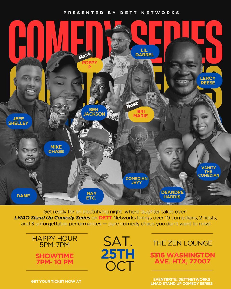 BenADamnFool's tweet image. I know it’s the cash money versus no limit tonight, but I’m also recording comedy a comedy series for DETT NETWORK so I ask you #houston do you want to view history or be apart of it? Link below if you want to make the right decision! #DETTNETWORK #comedy

eventbrite.com/e/lmao-stand-u…