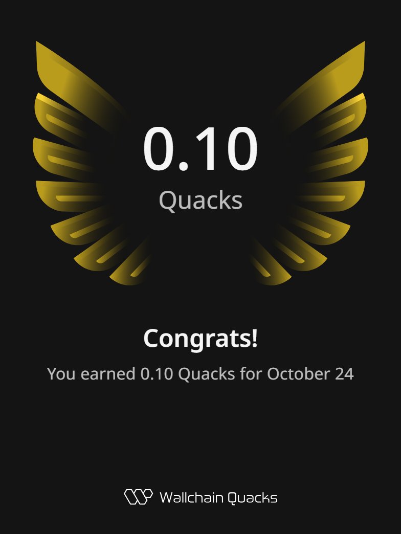 Ehsank84's tweet image. Just earned 0.10 Quacks on @wallchain in one day 🦆
Turn insights into rewards and climb the leaderboard 🥇
Use my referral link – quacks.app/?ref=Ehsank84