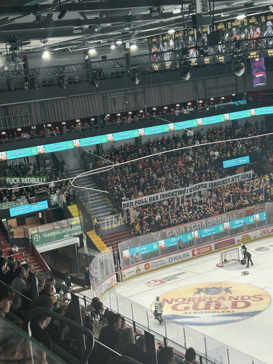 Manskarlssonyao's tweet photo. Genensam aktion från klackarna, som växelsjunger ”SHL - hockeymördare”. https://t.co/S07qdo6Deh