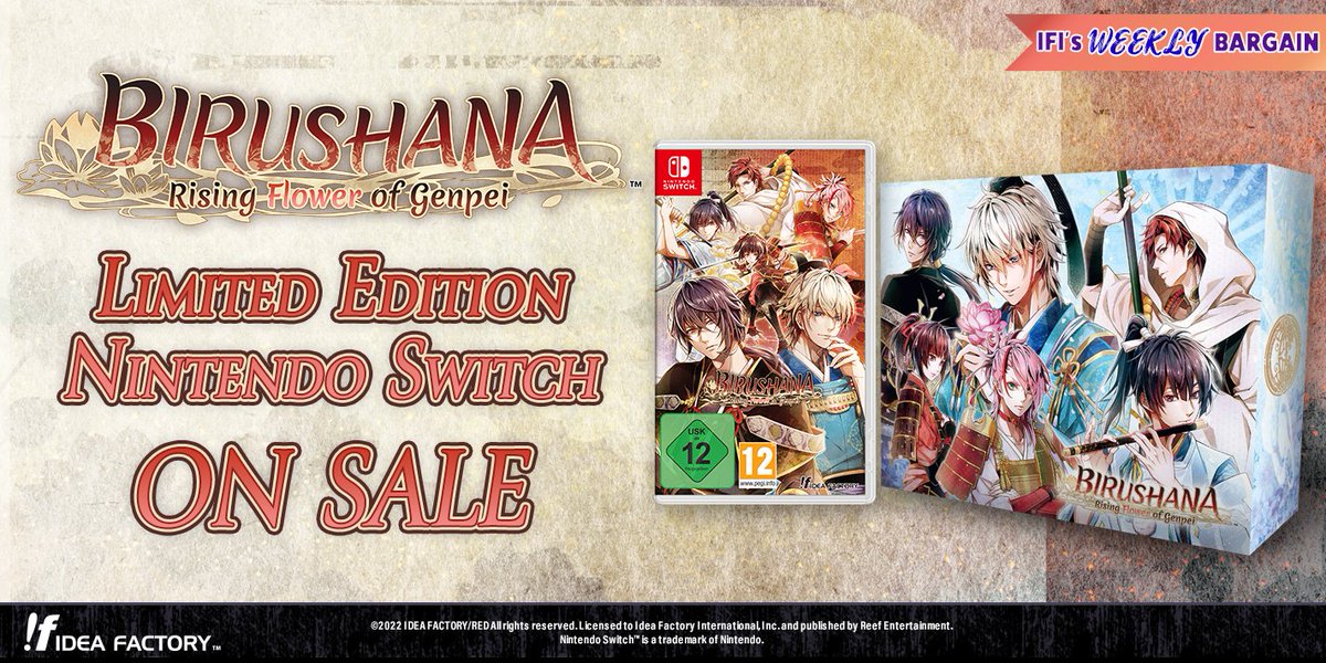 iffyseustore's tweet image. WEEKLY BARGAIN ALERT 🚨

Birushana: Rising Flower of Genpei (Limited Edition) for Nintendo Switch™ is on sale now on the IFI UK/EU Online Store until tomorrow!

Set in the aftermath of the Heiji Rebellion, the story follows Shanao - a woman disguised as the last heir of the…