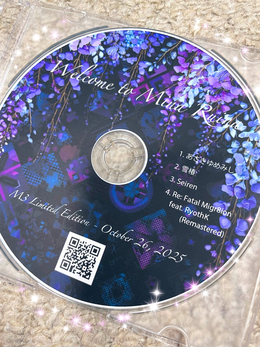 minaruina's tweet photo. 明日またツイートしようと思いますが…
M3 2025秋
第二展示場2F、ク-13xにて出展いたします！

当日ブースに来てくださった方へ感謝の気持ちを込めて… Mina Ruina Welcome CDを無料配布します！無くなり次第終了です🙇‍♀️
過去作もいくつか持っていきます。

会場でお待ちしています！
#M3秋2025 https://t.co/ysROPG5TXg
