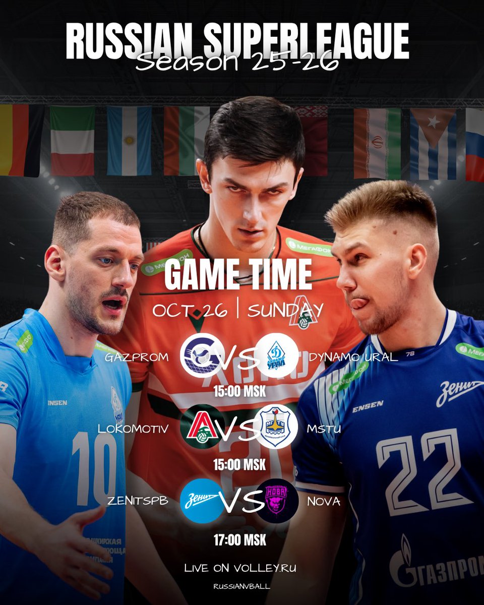 russianvball's tweet photo. Superleague games tomorrow

Games are free to watch on https://t.co/0USaf4h69M
Games’ schedule are on moscow time

#volleybalteam #russiansuperleague
#ilyaskurkaev #yuriromano #vball https://t.co/XC2BEXveka