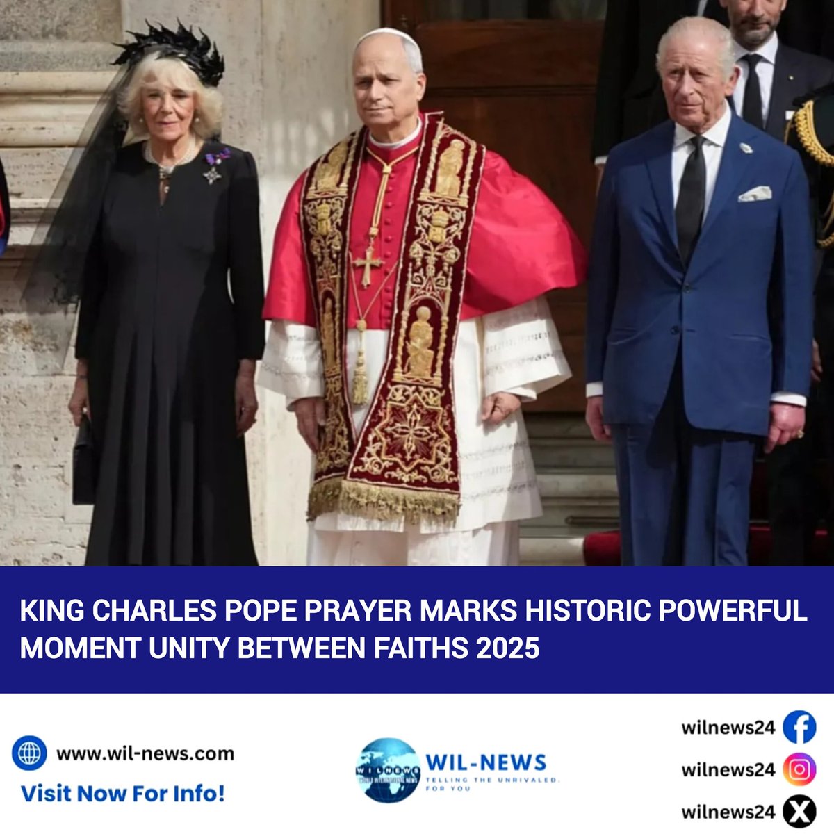 wilnews24's tweet image. A moment the world never thought it would see, King Charles and Pope Francis standing side by side in prayer. ✨

Details in Bio 🔗 

#KingCharles #PopeFrancis #FaithUnity #HistoricMoment #WilNews #VaticanVisit #RoyalNews #ChurchOfEngland #ChristianUnity #WorldNews