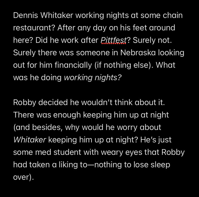 ummmm here’s something stupid cus i feel bad for telling people id be quick…… (robby acutely aware he’s in denial about whitaker is my favourite thing in the words bee tee dubs!)
