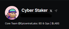 Cyber Staker의 Realms DAO 프로필이 X에 연결된 스크린샷