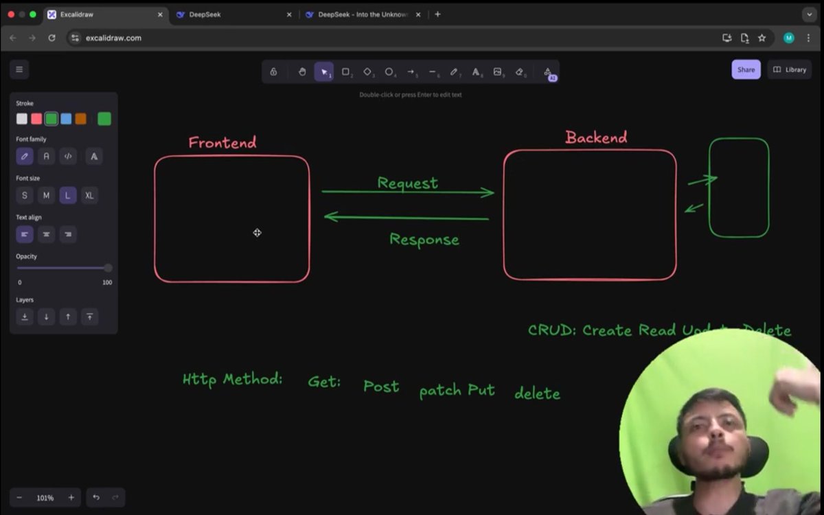 CHAYAN78905's tweet image. 🚀 #Day6 / #100DaysOfBackend 🎯
Backend Development Journey | #CoderArmy ⚙️

📌 Today&apos;s Topic:
Introduction to Express.js, HTTP Methods, REST API, how to Create a Server in Express, and Handle Routing 

A big shoutout to @rohit_negi9 bhaiya for the awesome explanation!
#backend
