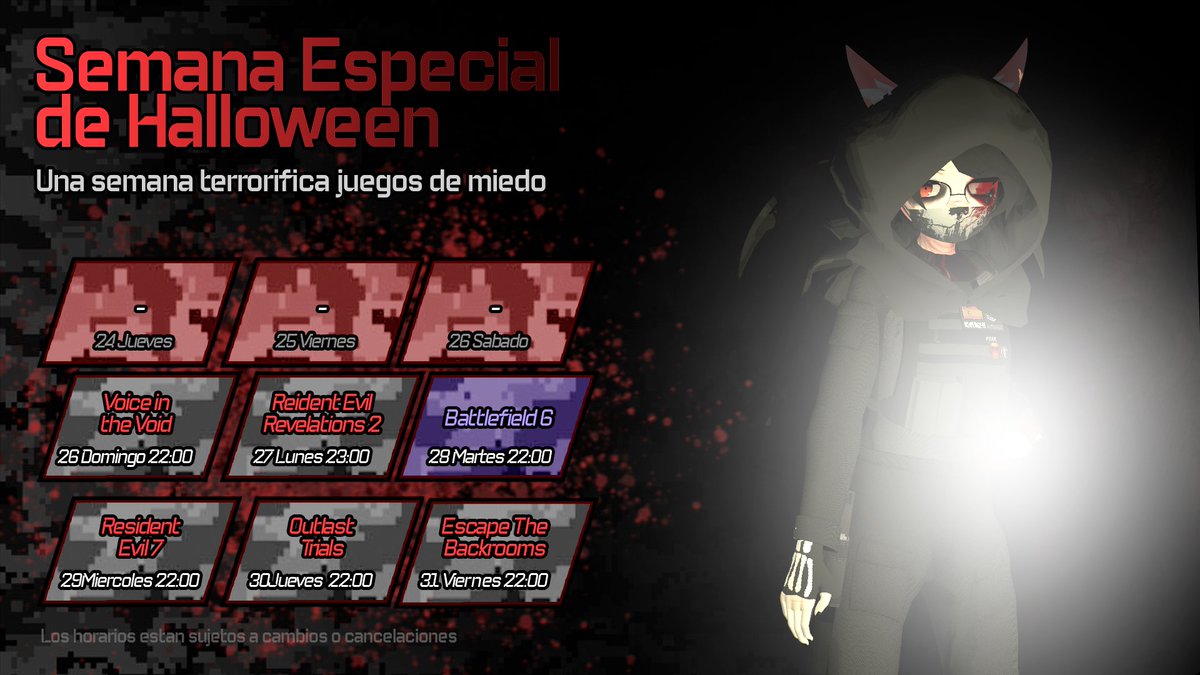 _Yukiko9's tweet photo. Hoy vengo anunciar que apartir de hoy comenzare la semana especial de Halloween en mi canal donde jugaremos a varias cositas de miedo~ esperemos que la pasemos de miedo UwU
#Vtuber #VtubeES #Vstreamer https://t.co/X8SPwJFxk2