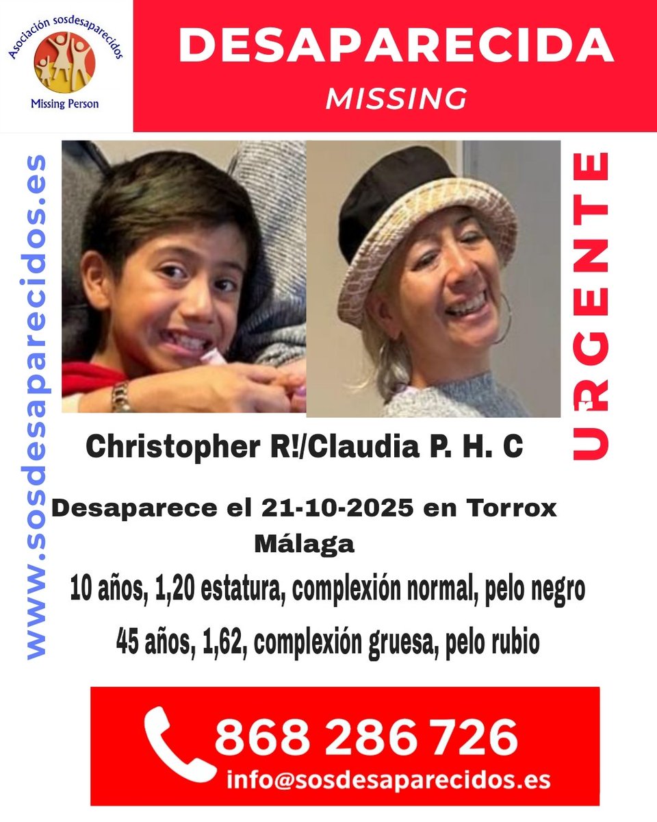 ALERTA DESAPARECIDOS (@sosdesaparecido) on Twitter photo 🆘 DESAPARECIDOS
#sosdesaparecidos #Desaparecido #Missing #España #Torrox #Málaga
Fuente: sosdesaparecidos
Síguenos <a href="/sosdesaparecido/">ALERTA DESAPARECIDOS</a>
Ante la sustracción parental <a href="/NisdeOrg/">NISDE - Asociación Niños Sin Derechos</a> 🆘 DESAPARECIDOS
#sosdesaparecidos #Desaparecido #Missing #España #Torrox #Málaga
Fuente: sosdesaparecidos
Síguenos <a href="/sosdesaparecido/">ALERTA DESAPARECIDOS</a>
Ante la sustracción parental <a href="/NisdeOrg/">NISDE - Asociación Niños Sin Derechos</a>