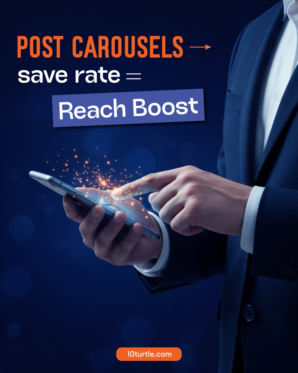 10turtle_com's tweet image. Hack 1️⃣: Post carousels that people save.
Every save signals quality and the algorithm rewards that with higher reach.
#SocialMediaTips #AlgorithmHacks #10turtle #ContentStrategy
