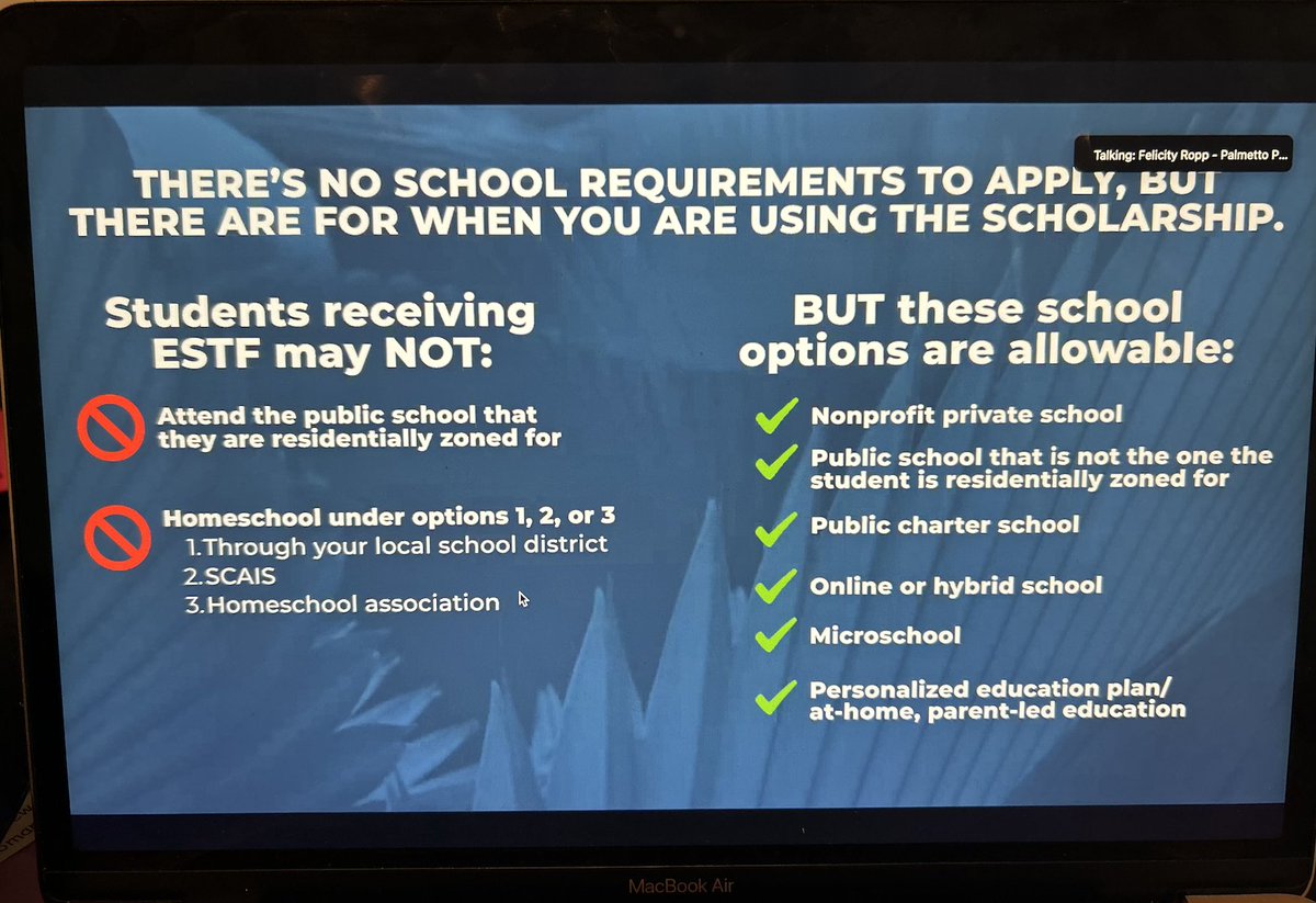 Be informed! Attending <a href="/PalmettoPromise/">Palmetto Promise</a> SC ESTF webinar, and it is packed with good information. I am on a mission to ensure families are well-informed of resources and support available through this opportunity 🙌🙌 #schoolchoice #SCESTF
