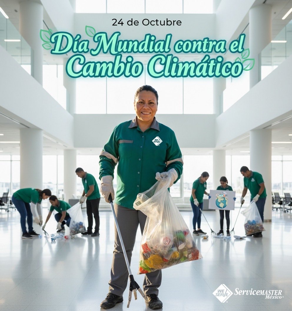 ServiceMasterM7's tweet image. ¡Hoy es el Día Mundial contra el Cambio Climático! 🌍 

Es hora de pasar de la preocupación a la acción. Pequeños cambios diarios = GRAN IMPACTO. 💪 

¿Cuál es tu compromiso hoy? Cuéntanos. 👇 

#ESR  #servicemastermexico  #CambioClimático #24deOctubre