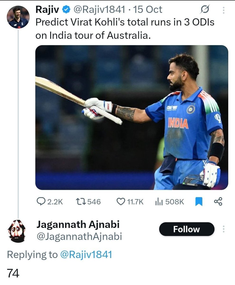 Space Recorder (@1spacerecorder) on Twitter photo This guy from future predicted Virat Kohli's total runs this series so accurately This guy from future predicted Virat Kohli's total runs this series so accurately