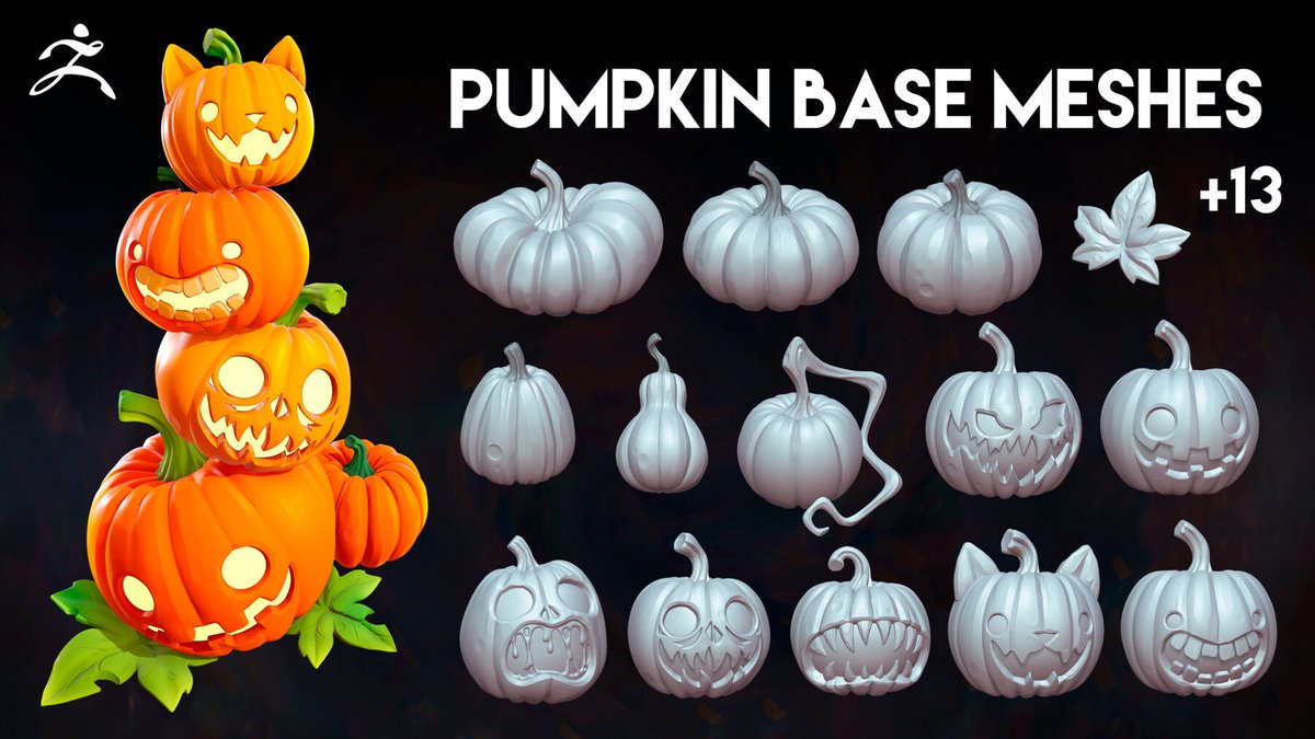 Halloween mood is here! 🎃
I put together a little collection of pumpkin base meshes! One of them is free to grab for your projects 🍂✨
Available on my ArtStation (info in bio)