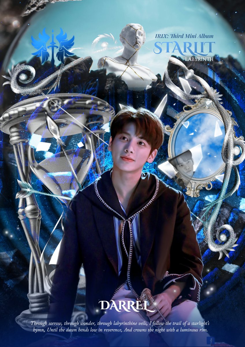 WeAreIRIX's tweet photo. ㅤ

　　𝖨𝖱𝖨X　　3rd　     Mini　　Album:
　　𝗦𝗧𝗔𝗥𝗟𝗜𝗧　　✶　　𝗟𝗔𝗕𝗬𝗥𝗜𝗡𝗧𝗛
　　━━━━━━━━━━━━━   ・・・  𓆰𓆪

　　　ㅤㅤ ׅ 𝄂𝄚𝅦𝄚𝄞𝅄ㅤ𝓓𝐀𝐑𝐑𝐄𝐋

　　Each turn  a  𝓻𝓲𝓭𝓭𝓵𝓮,  　each ᴇᴄʜᴏ
　　sings  the   cosmos’  s͟e͟c͟r͟e͟t͟ s͟o͟n͟g

ㅤ https://t.co/XRE6roGvLM