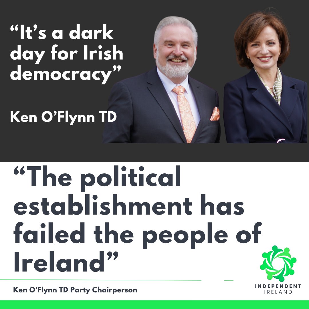 Ken O’Flynn TD: “A dark day for Irish democracy — the establishment has failed the people”

Independent Ireland Chair Ken O’Flynn TD has condemned the outcome of today’s presidential election as “a dark day for Irish democracy and proof that the political establishment no longer