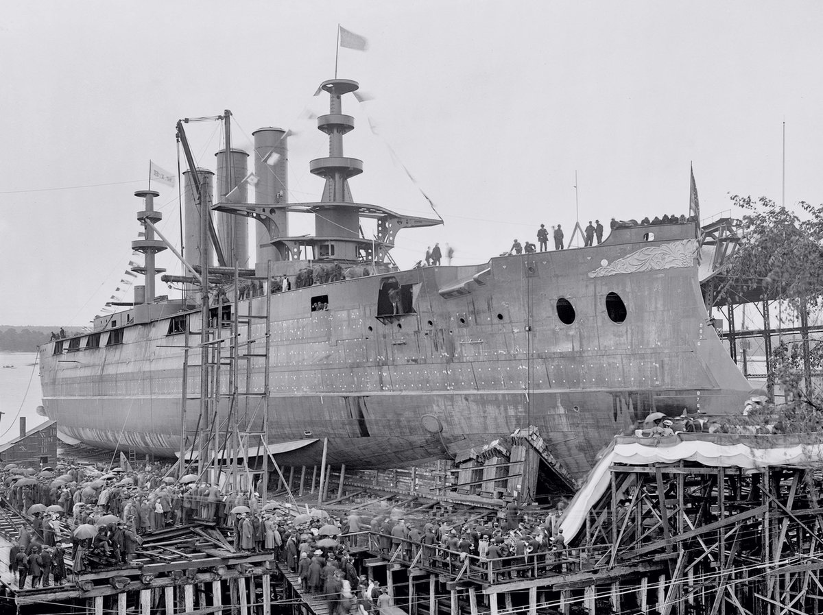 Warship Drama (@dramawarship) on Twitter photo Date: October 11, 1904. Location: Bath, ME, USA. Event: Battleship Georgia is ready to be launched on the 4th year of construction works at the Bath Iron Works shipyard. She will be commissioned into the USN Atlantic Fleet two years later. Current status: Scrapped in 1924-25, Date: October 11, 1904. Location: Bath, ME, USA. Event: Battleship Georgia is ready to be launched on the 4th year of construction works at the Bath Iron Works shipyard. She will be commissioned into the USN Atlantic Fleet two years later. Current status: Scrapped in 1924-25,