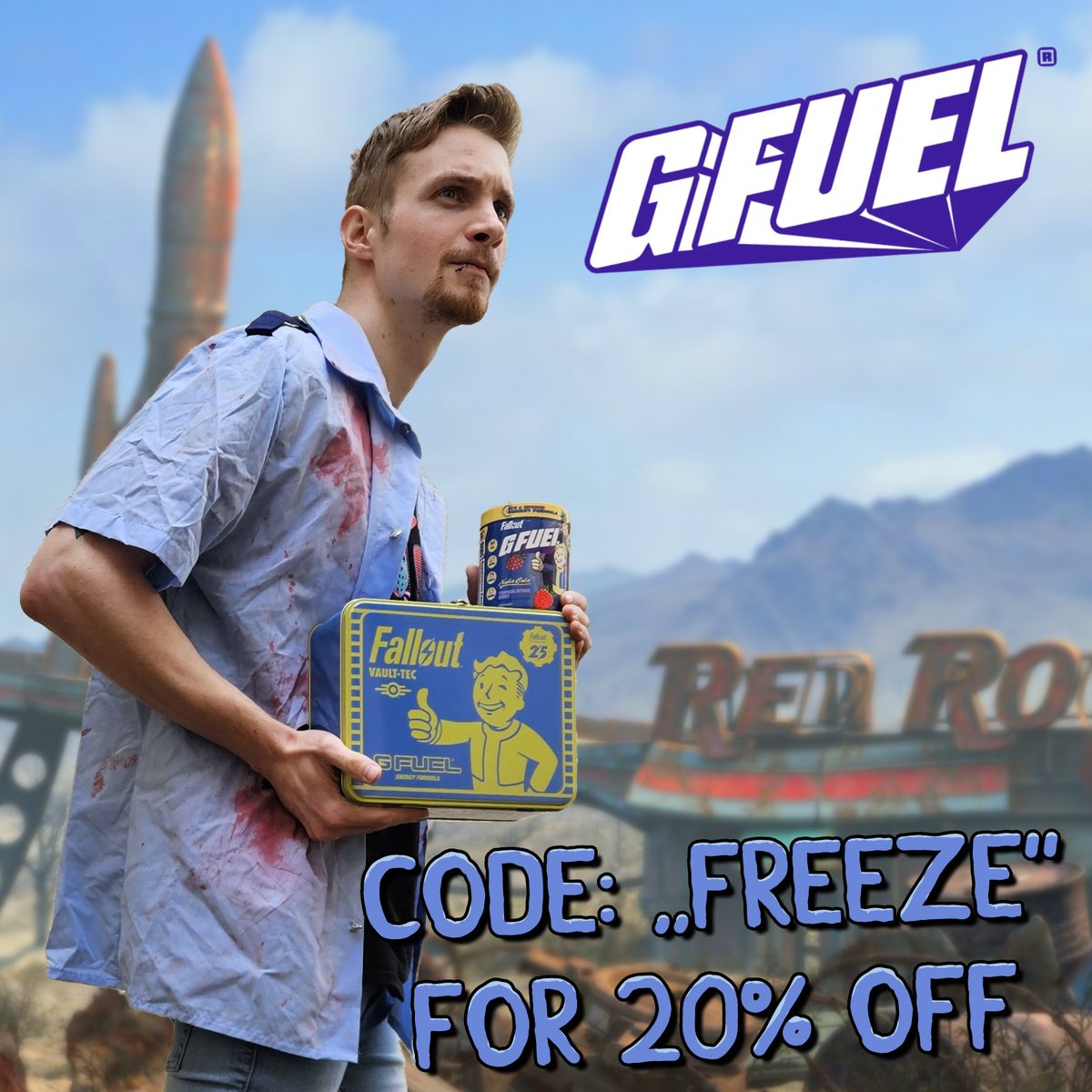 FreezeEngine (@freeze_engine) on Twitter photo Weren't fortunate enough to snag some free <a href="/GFuelEnergy/">G FUEL®</a> during #falloutday ? 😓
Don't go scavenging for deals, just use Code FREEZE for 20% OFF your #GFUEL orders ☢️👇🏻
gfuel.com/FREEZE Weren't fortunate enough to snag some free <a href="/GFuelEnergy/">G FUEL®</a> during #falloutday ? 😓
Don't go scavenging for deals, just use Code FREEZE for 20% OFF your #GFUEL orders ☢️👇🏻
gfuel.com/FREEZE