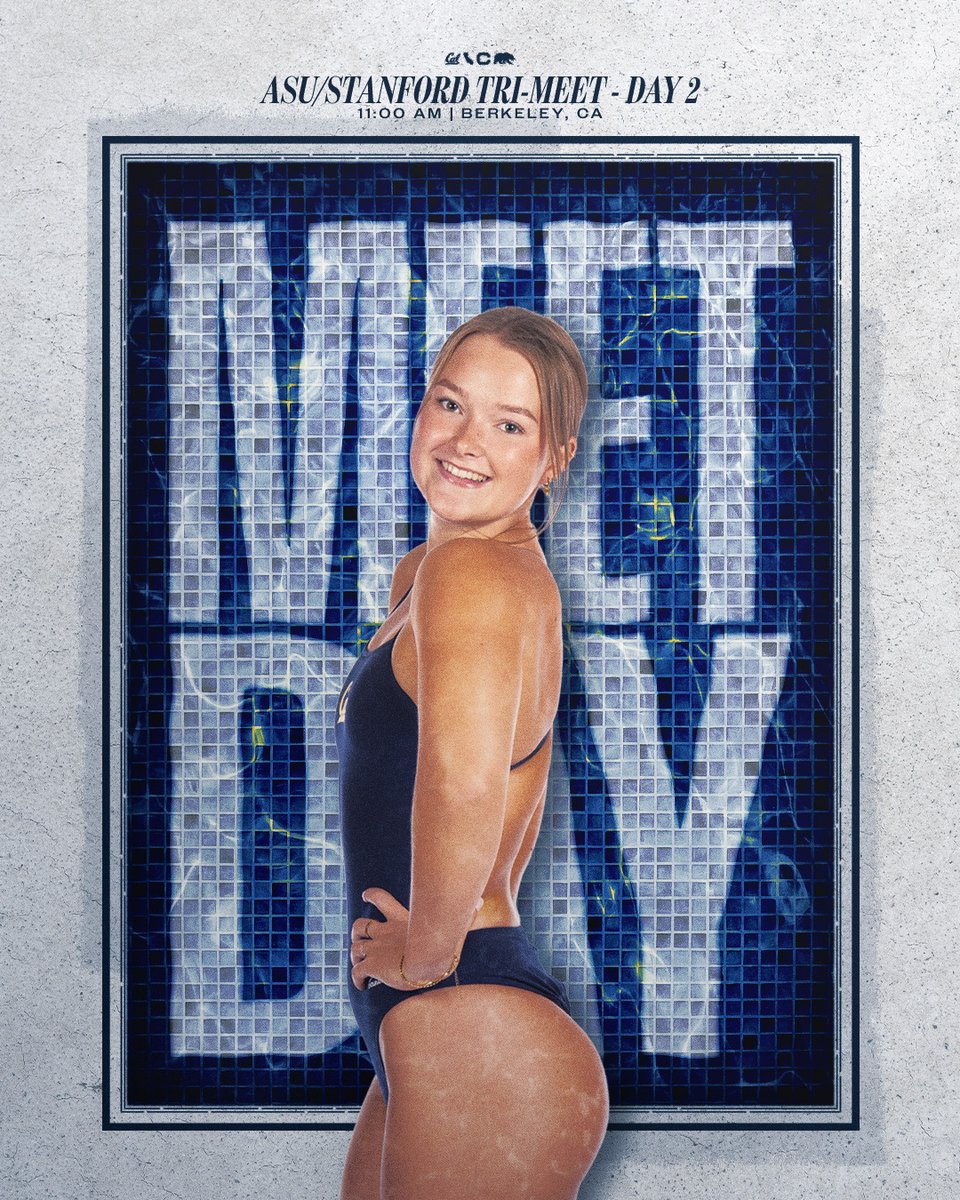 𝑴𝒆𝒆𝒕 𝑫𝒂𝒚 🏊‍♀️

🆚 No. 3 Stanford, No. 18 ASU
⌚️ 11 AM
📍 Spieker Aquatics Center | Berkeley, CA
📺 ACCNX | calbea.rs/3WTu2Z0
⏱️ Meet Mobile

#GoBears