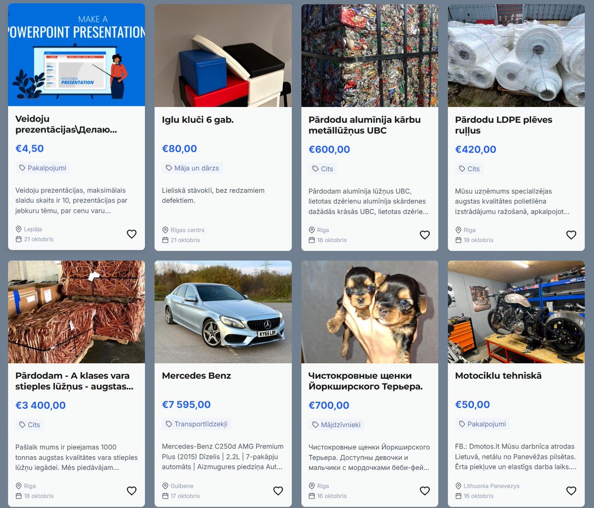 AdSnap.lv paplašina sludinājumu agregatoru ar jaunām kategorijām no ss.lv!
Pieejamās kategorijas:
• Transportlīdzekļi 
• Nekustamais īpašums 
• Elektronika 
• Apģērbs 
• Māja un dārzs 
• Mājdzīvnieki 
• Pakalpojumi