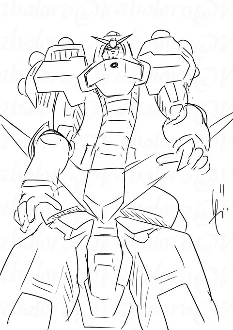 原稿の息抜きにガンダムを落書きしました。 