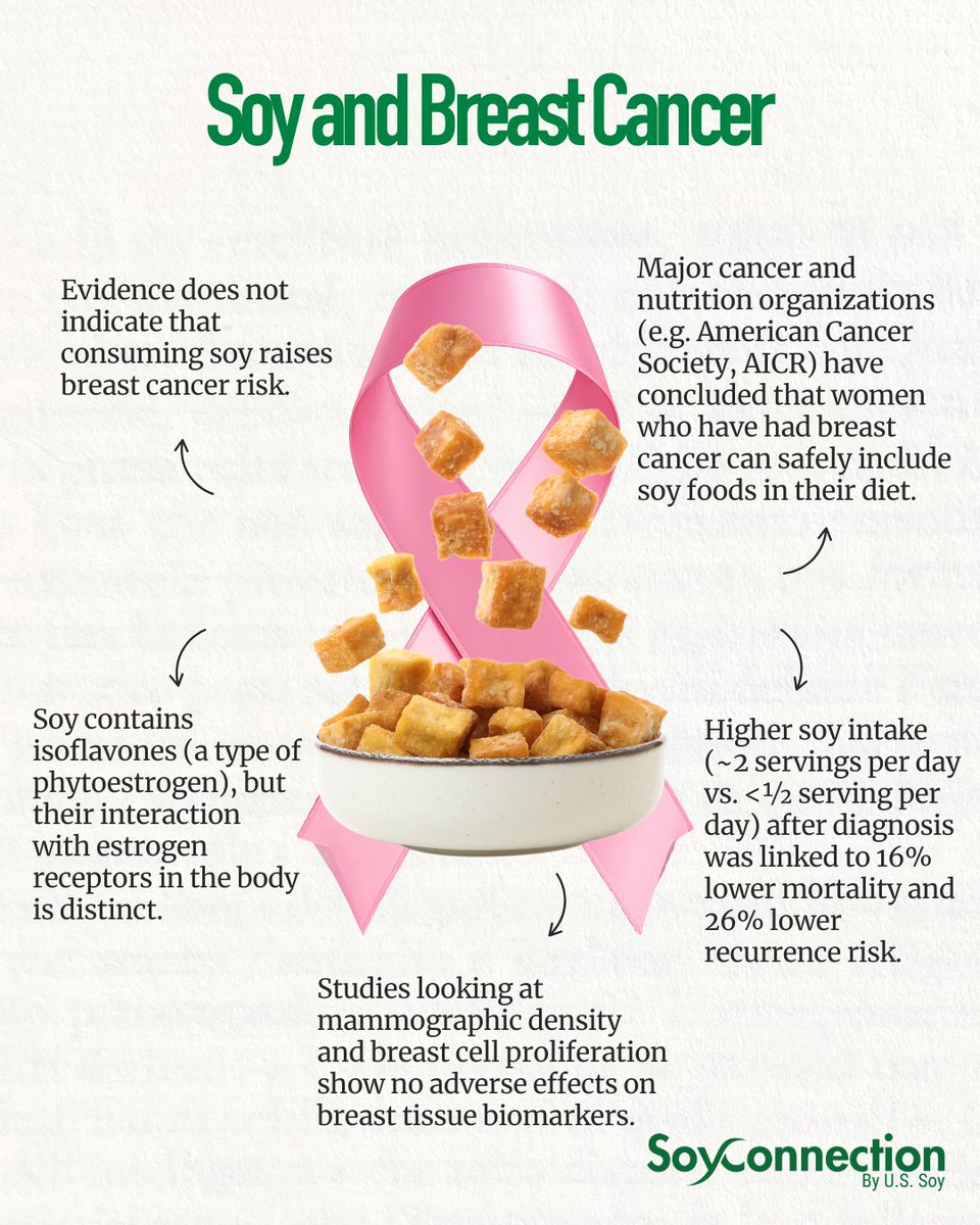 Soy + Breast Cancer: Key Facts for Awareness Month 💕
soyconnection.com/breast-cancer
#USSoy #SoyConnection #breastcancer