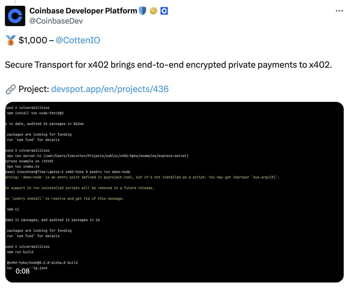 cryptobackman's tweet image. Privacy + x402

Feels like a no brainer.

$AVB  @CottenIO @AVbeingsCTO
